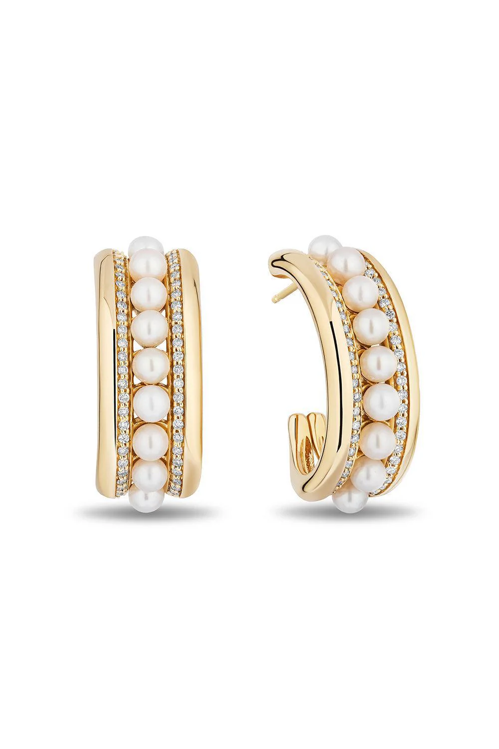 Pearl Runway Hoop Earrings