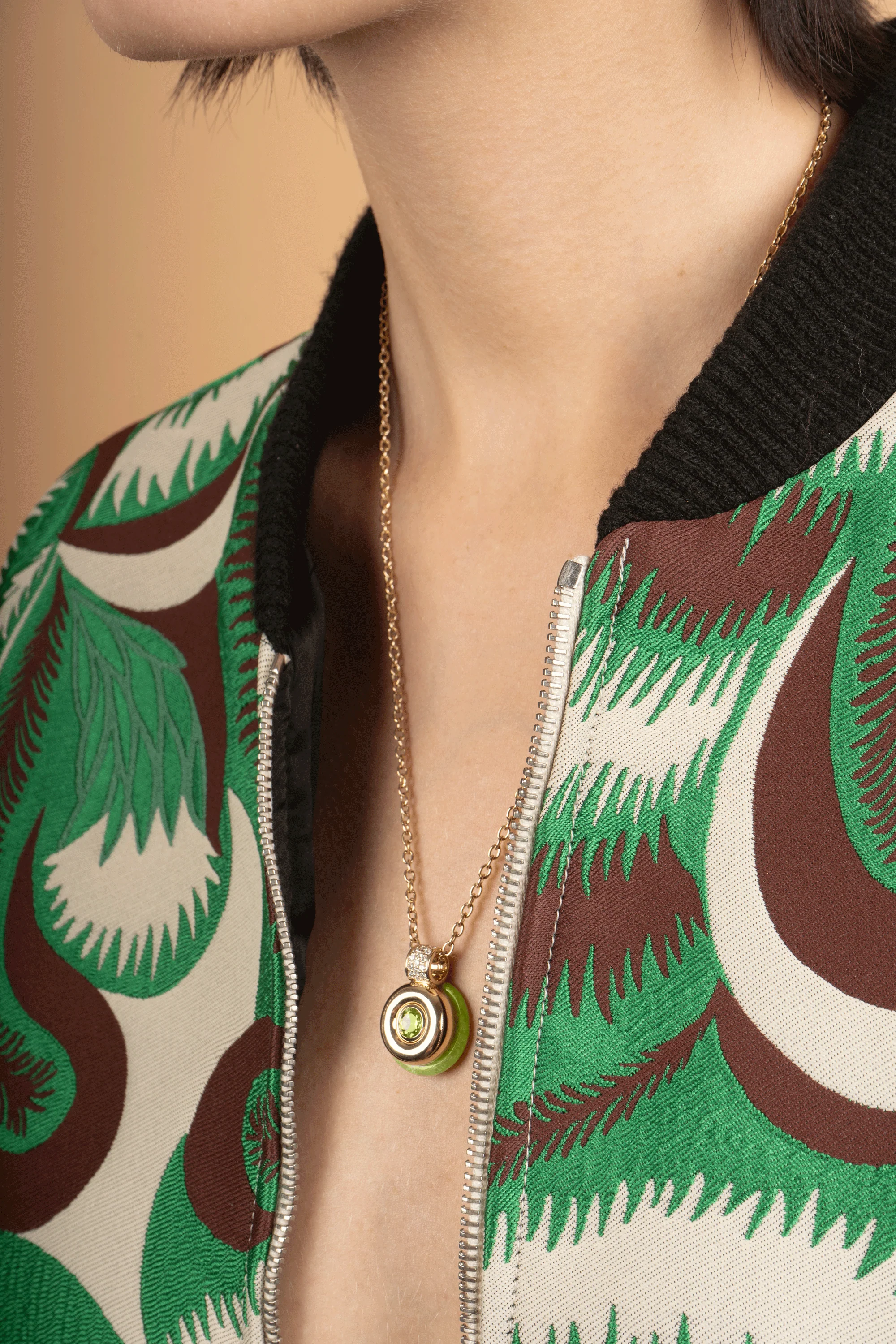 Peridot Mini Donut Pendant Necklace - Image 2