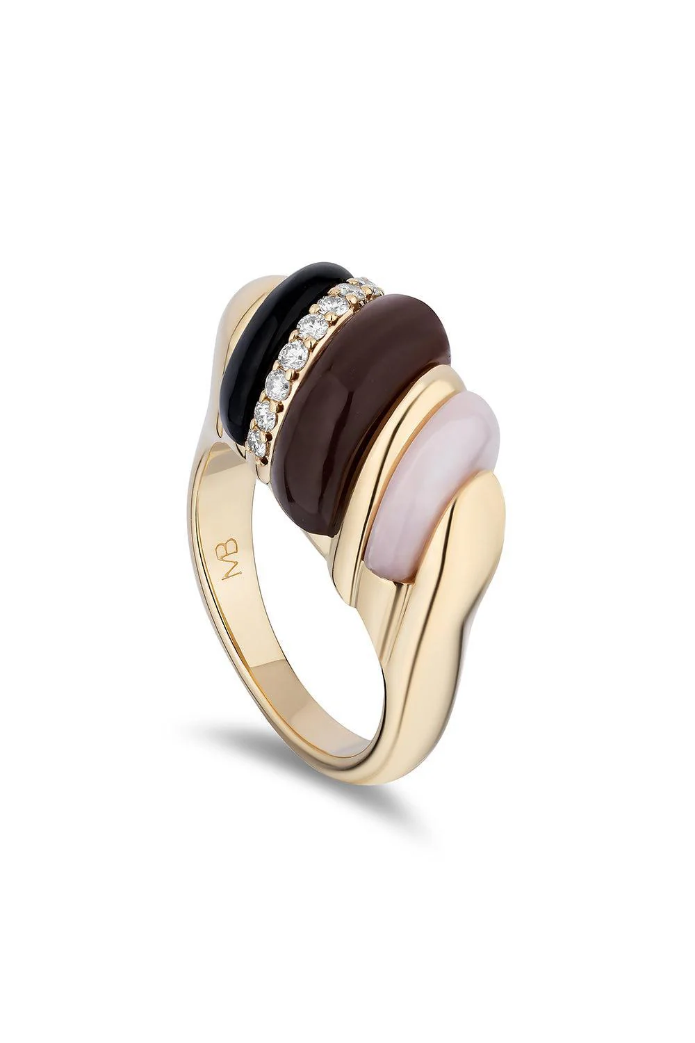 Pink Opal Turritella Ring