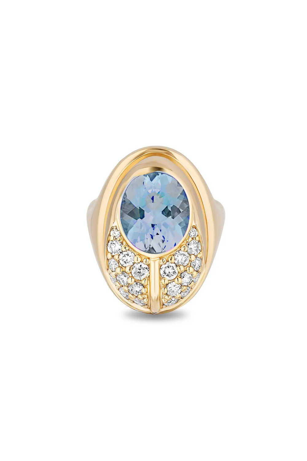 Small Aquamarine Love Bug Ring