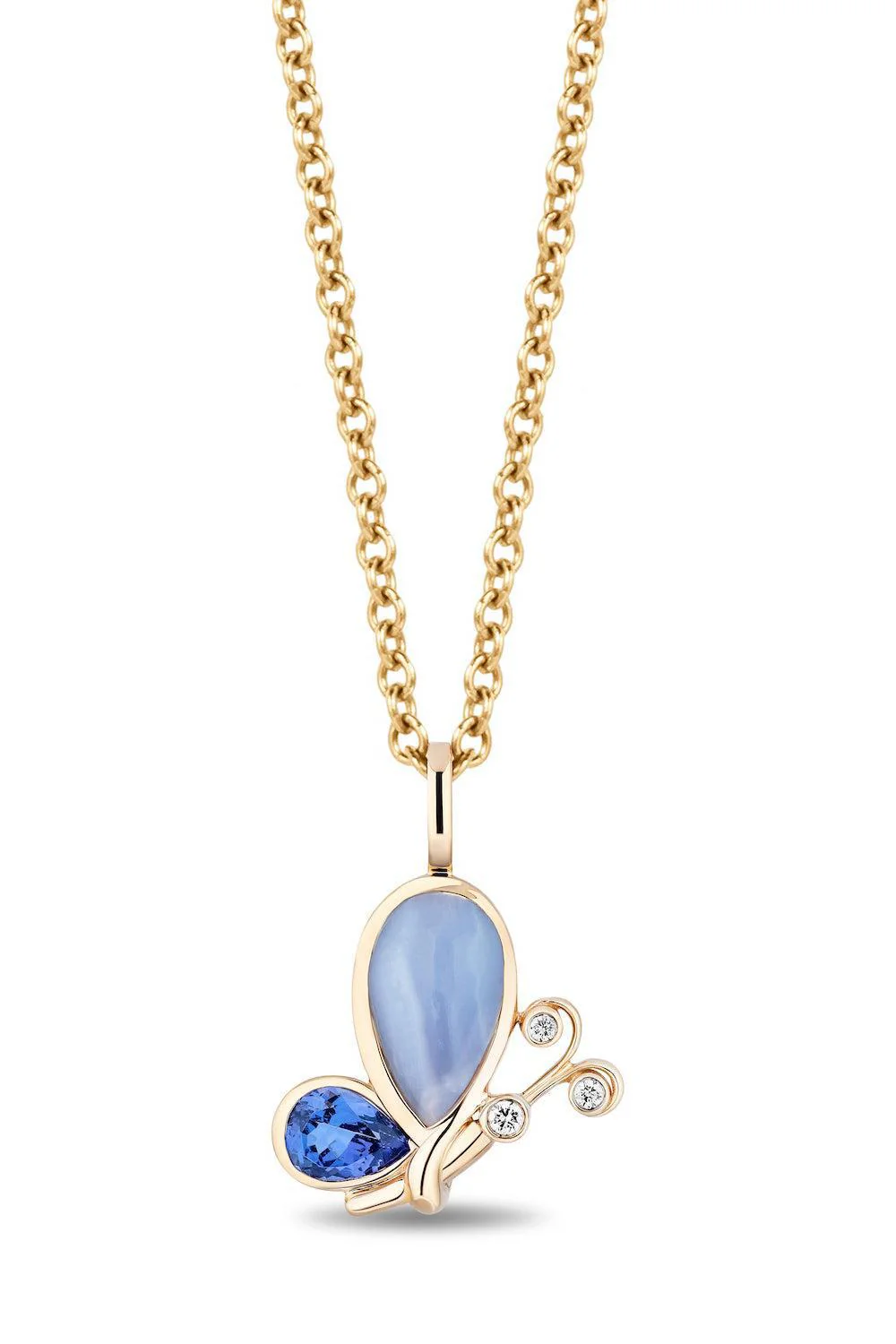 Small Tanzanite Butterfly Effect Pendant Necklace