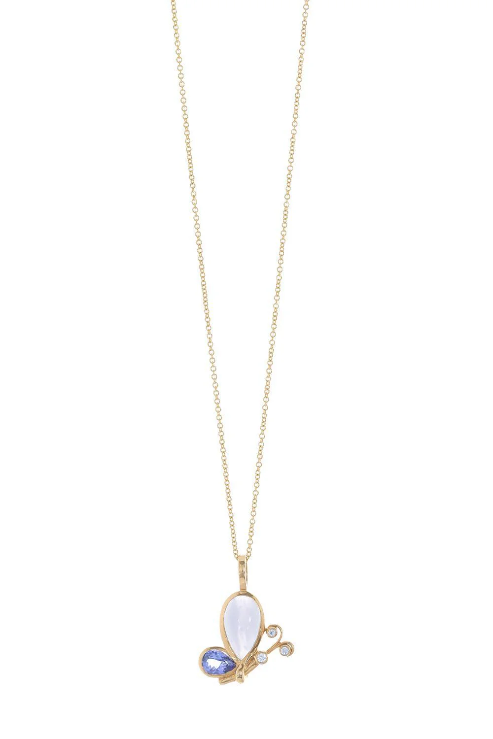 Small Tanzanite Butterfly Effect Pendant Necklace - Image 5