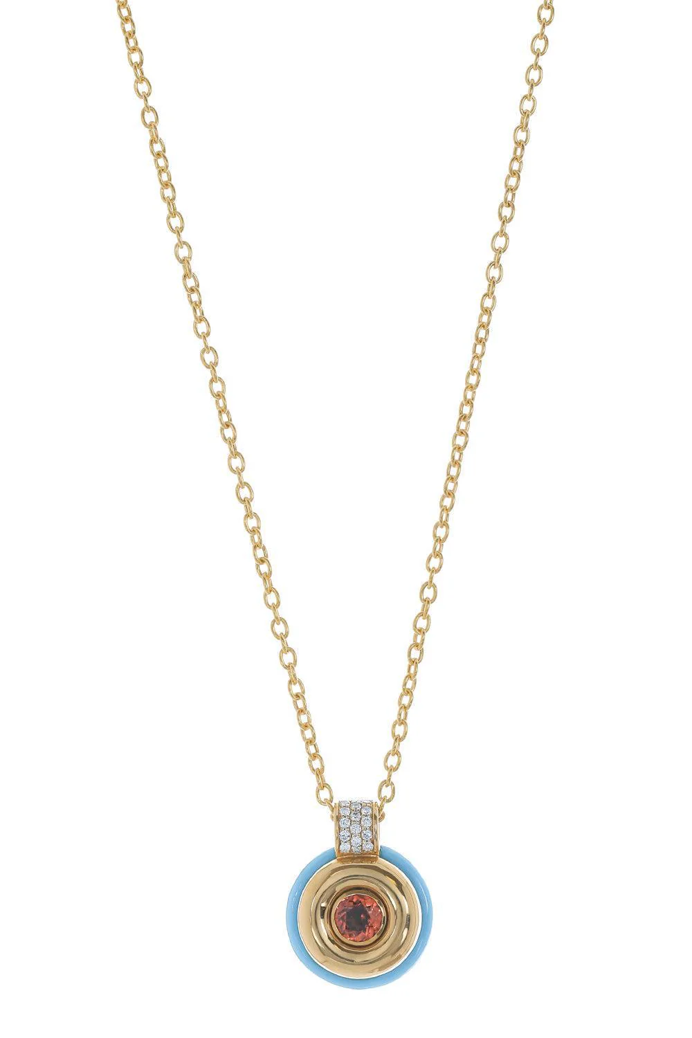 Spessartite Mini Donut Pendant Necklace - Image 3