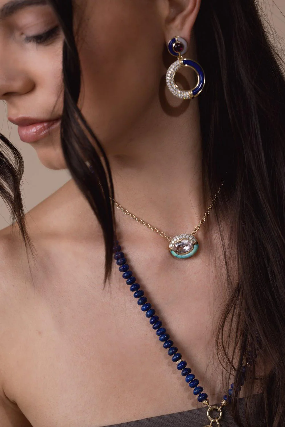Sugar and Spice Oval Morganite Necklace - Image 4