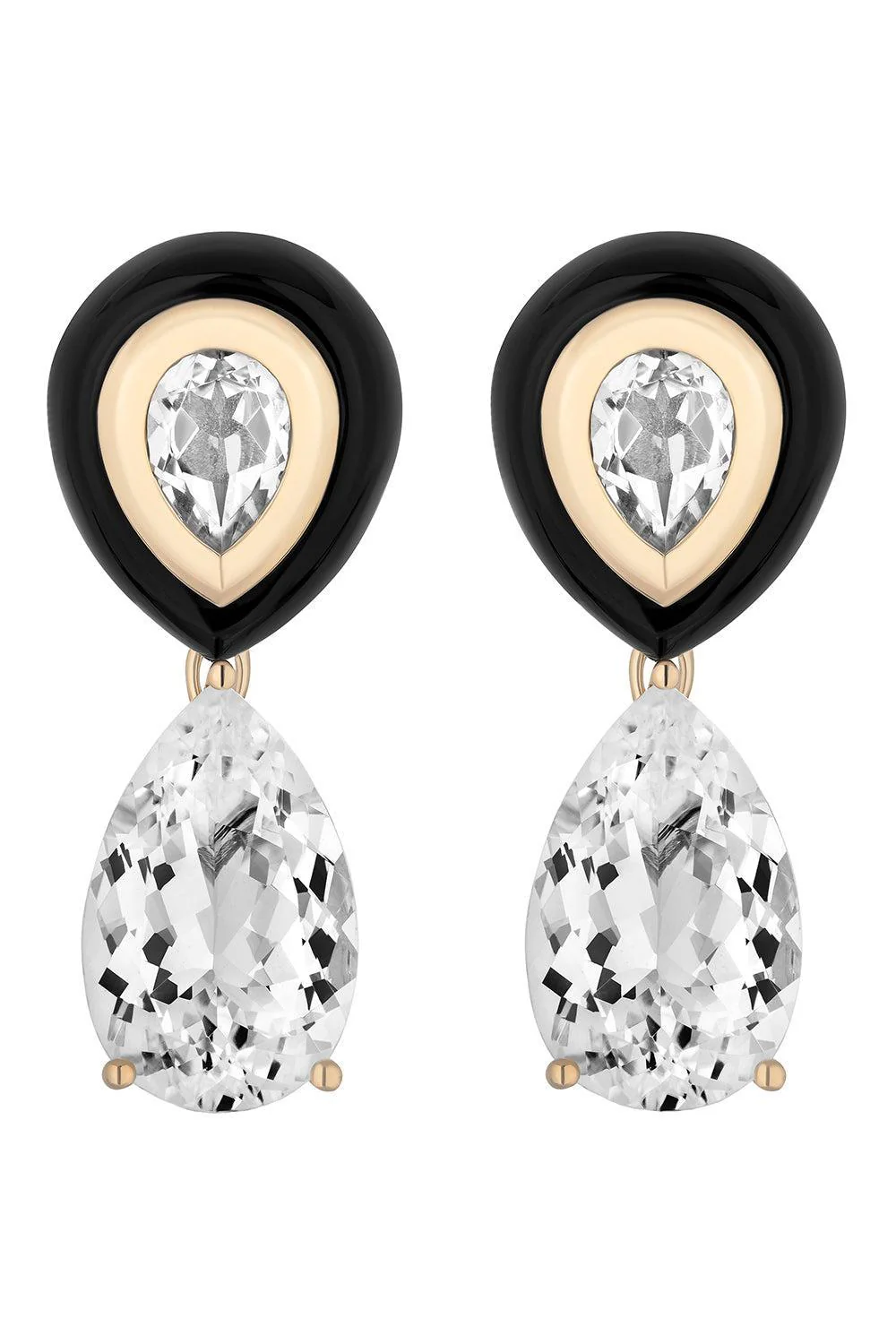 Topaz Onyx Adela Drip Drop Earrings