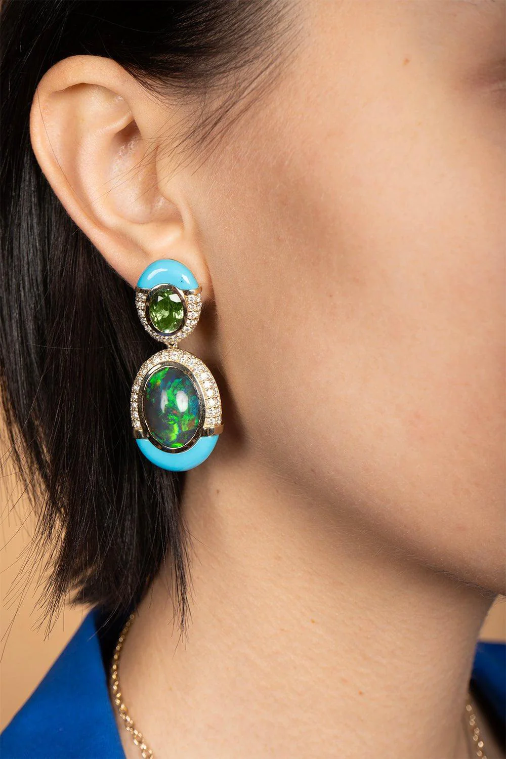 Tourmaline Drip Drop Earrings - Image 2