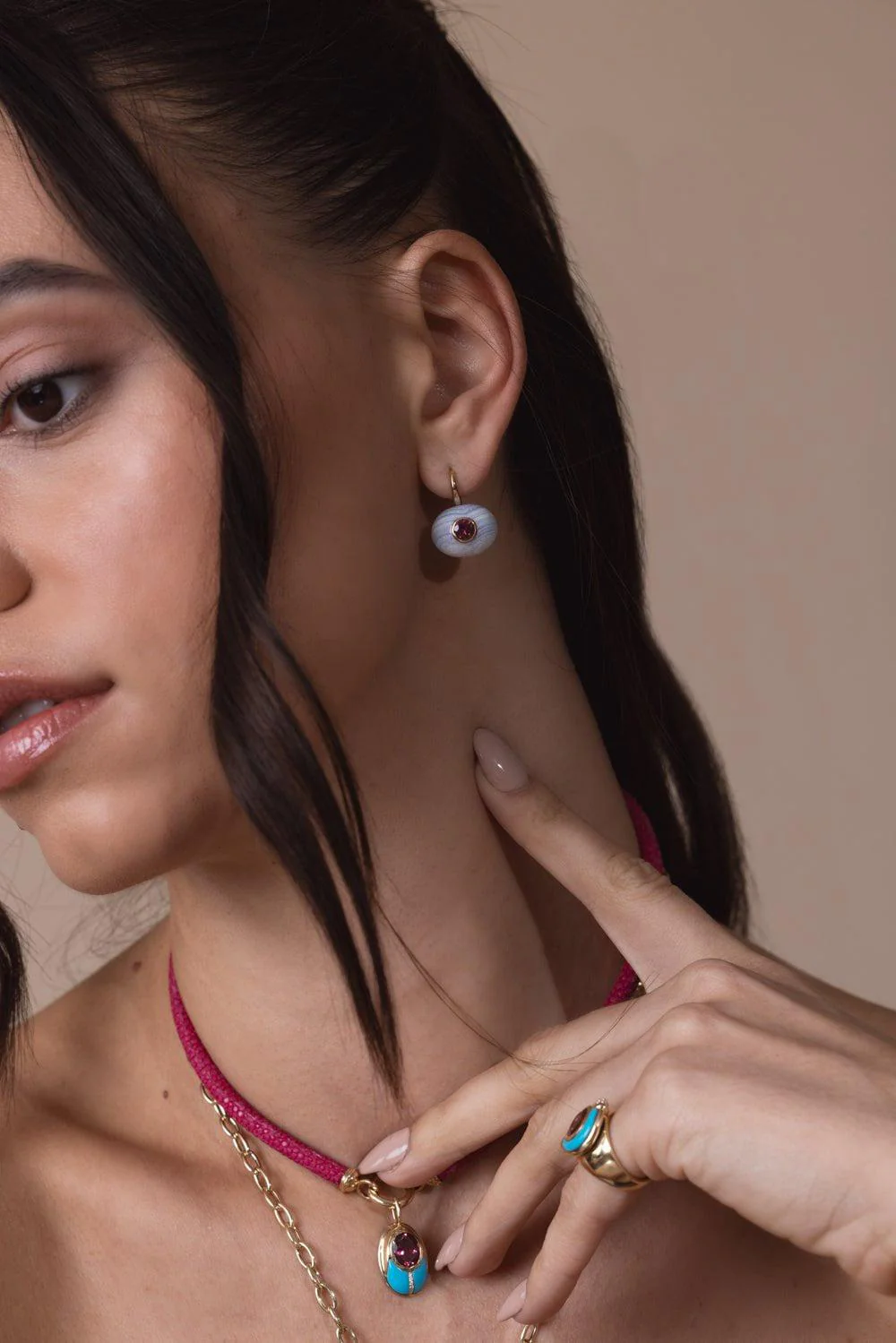 Tourmaline Milestone Drop Earrings - Image 2