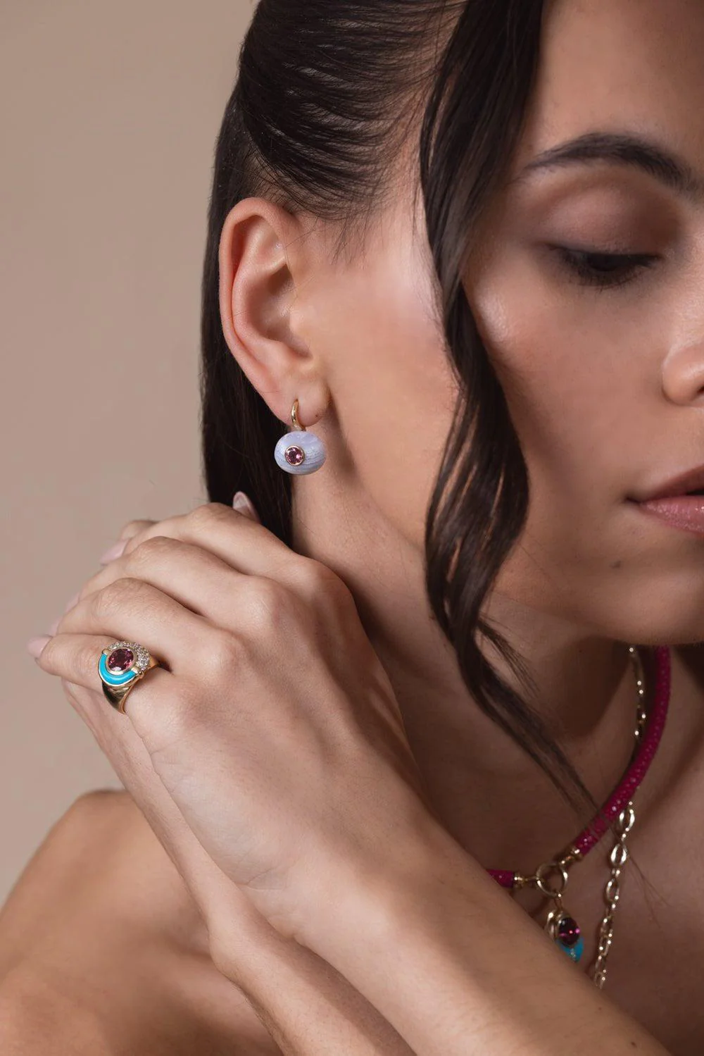 Tourmaline Milestone Drop Earrings - Image 3