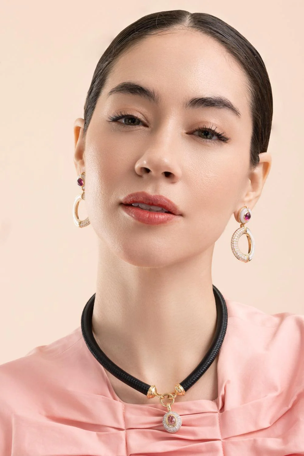 Tourmaline Pearl Sugar And Spice Statement Earrings - Image 4