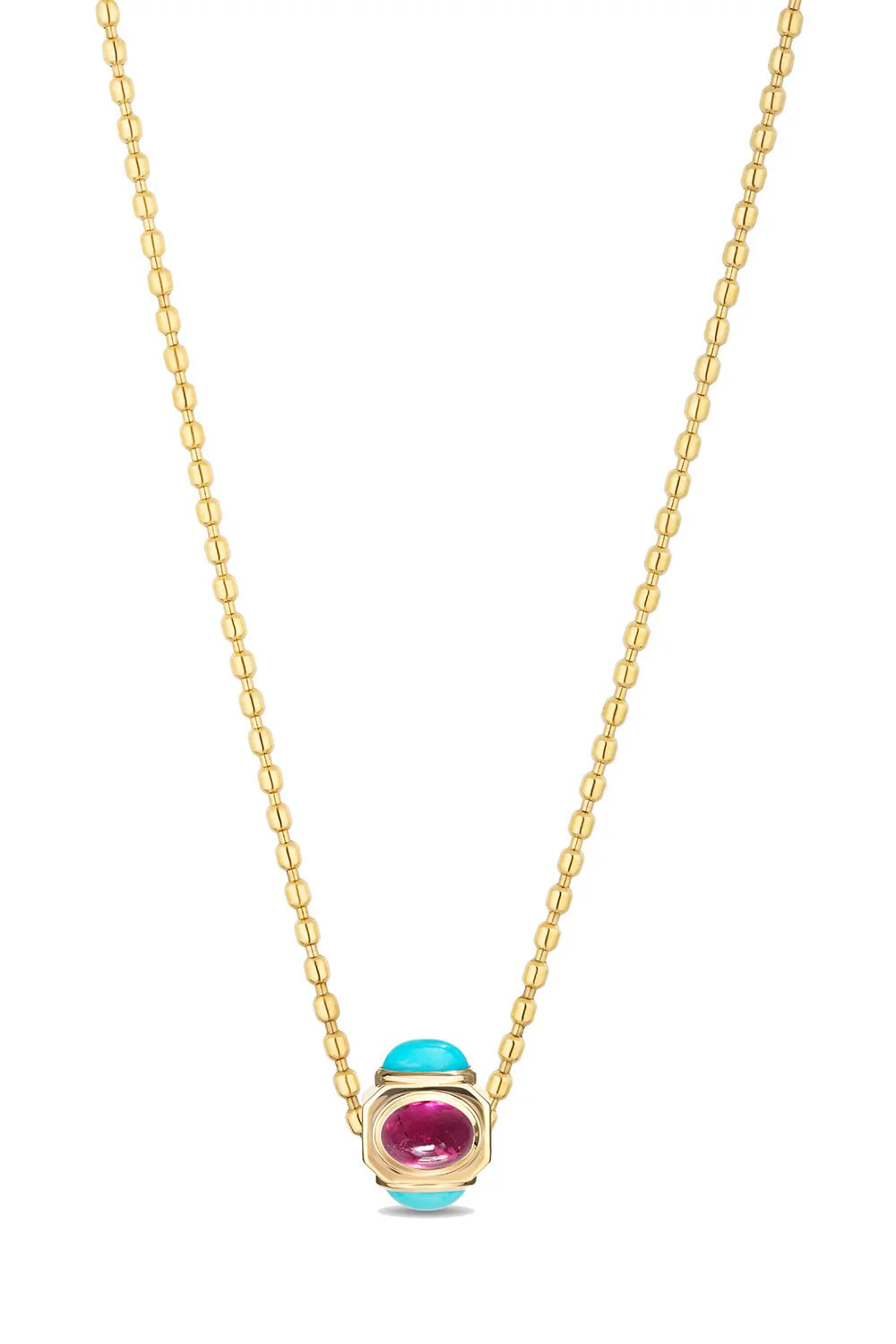 Turquoise Golden Nugget Necklace