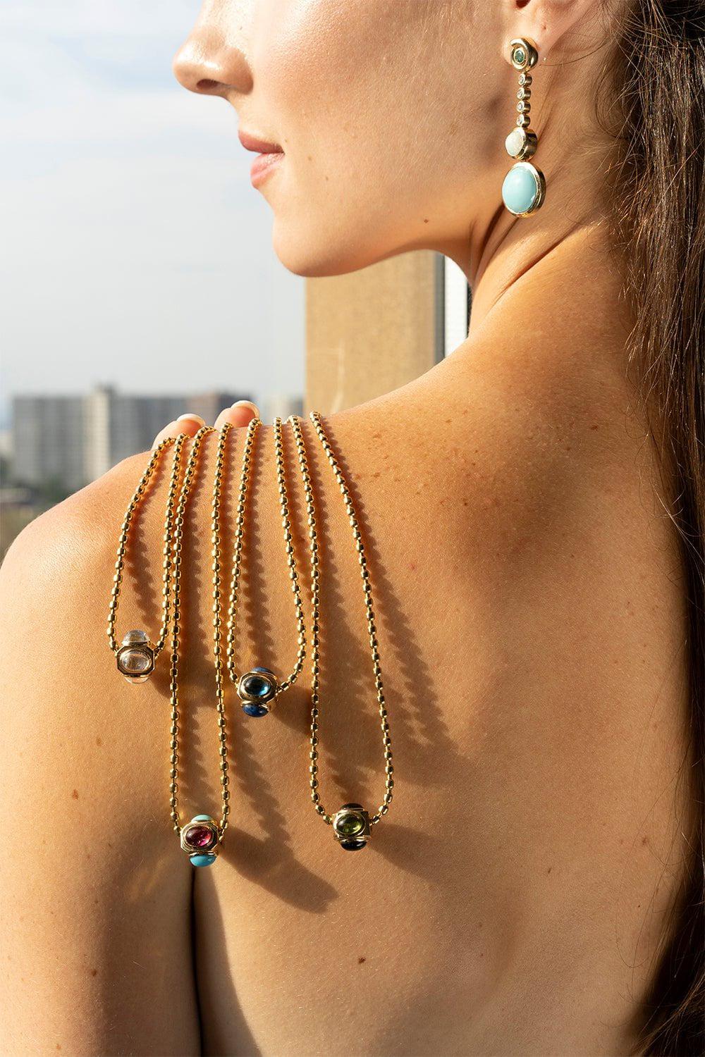 Turquoise Golden Nugget Necklace - Image 2