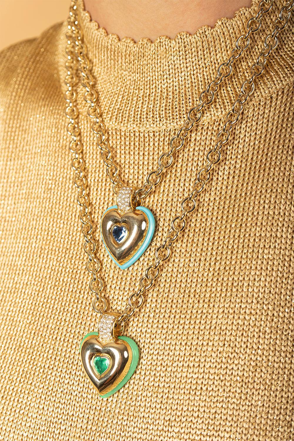 Turquoise Linzer Heart Pendant - Image 2