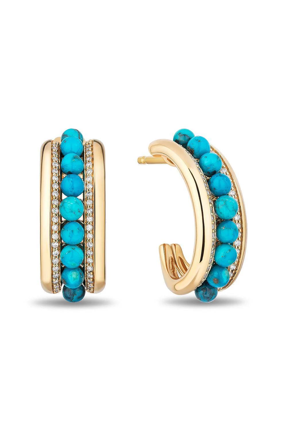 Turquoise Runway Hoop Earrings