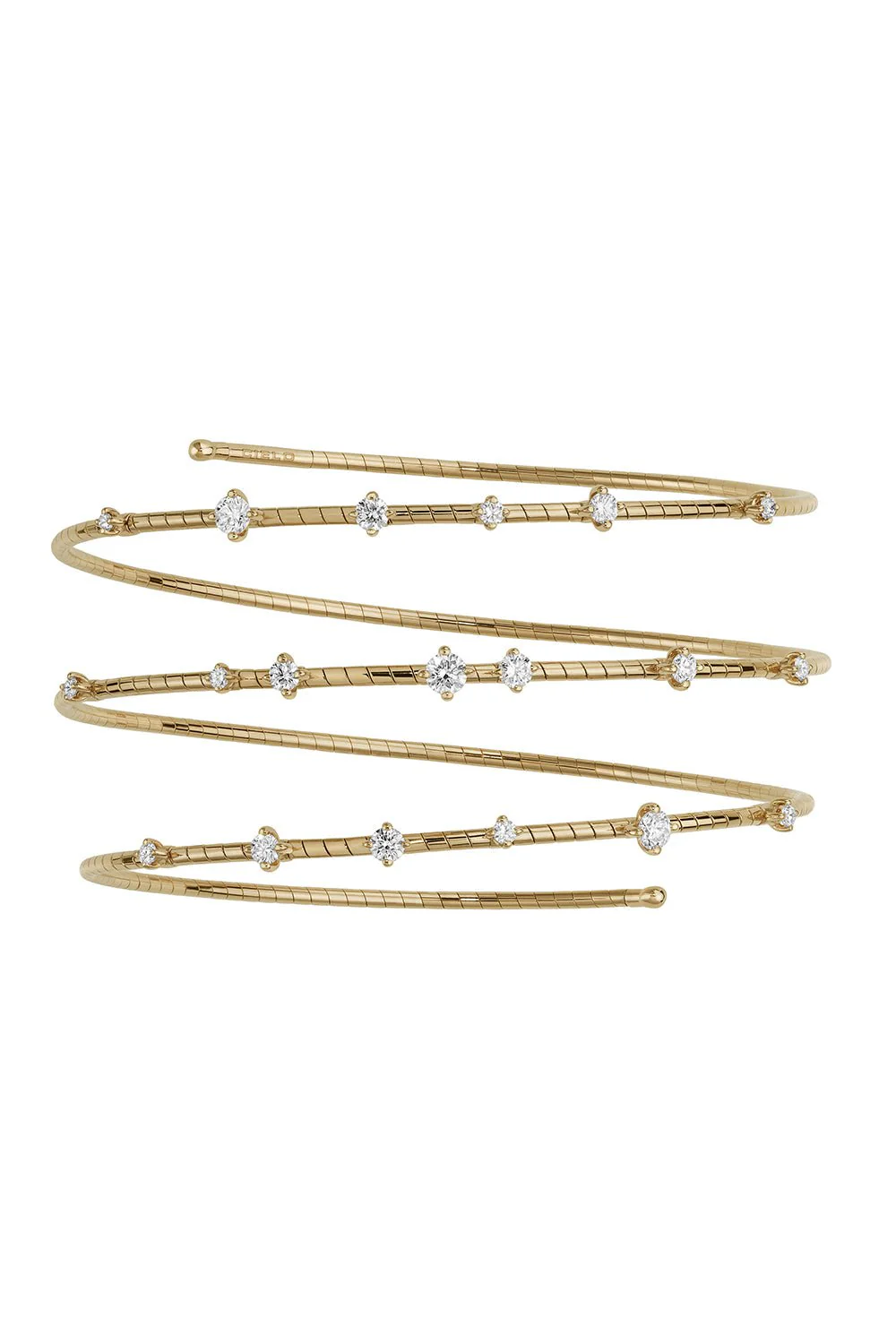 Rugiada Diamanti 3 row spiral bracelet