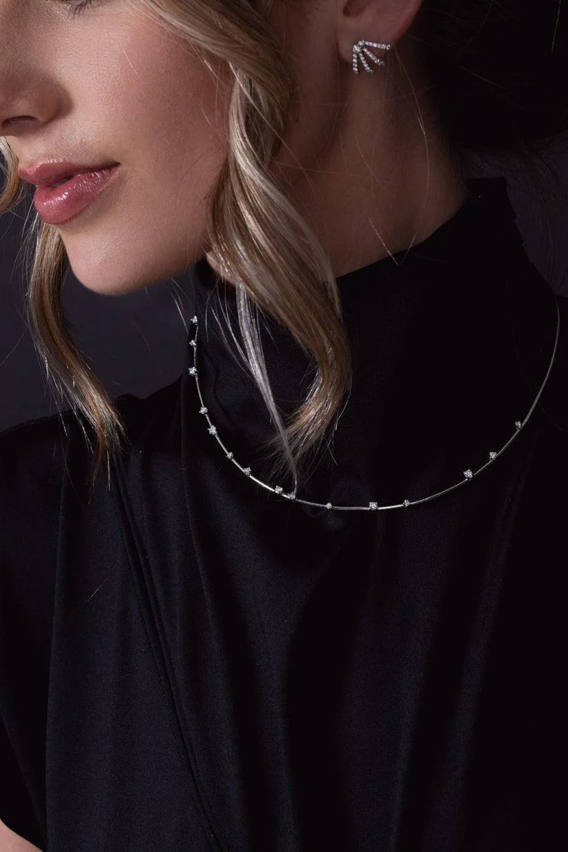 Rugiada Diamond Collar Necklace - Image 5