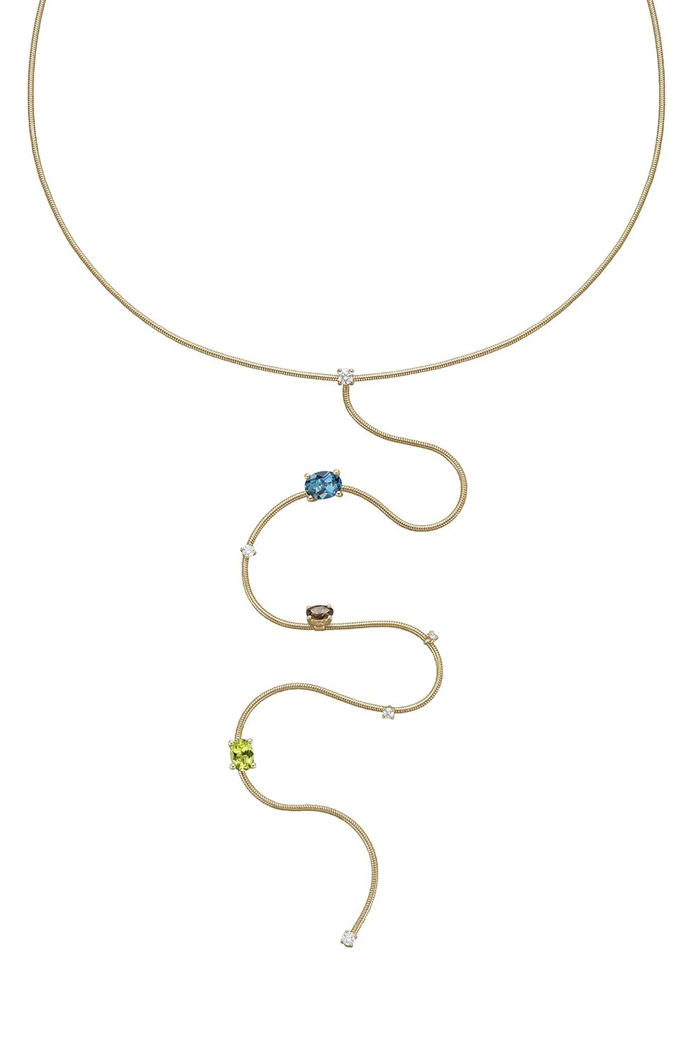 Rugiada Pietre Lariat Necklace