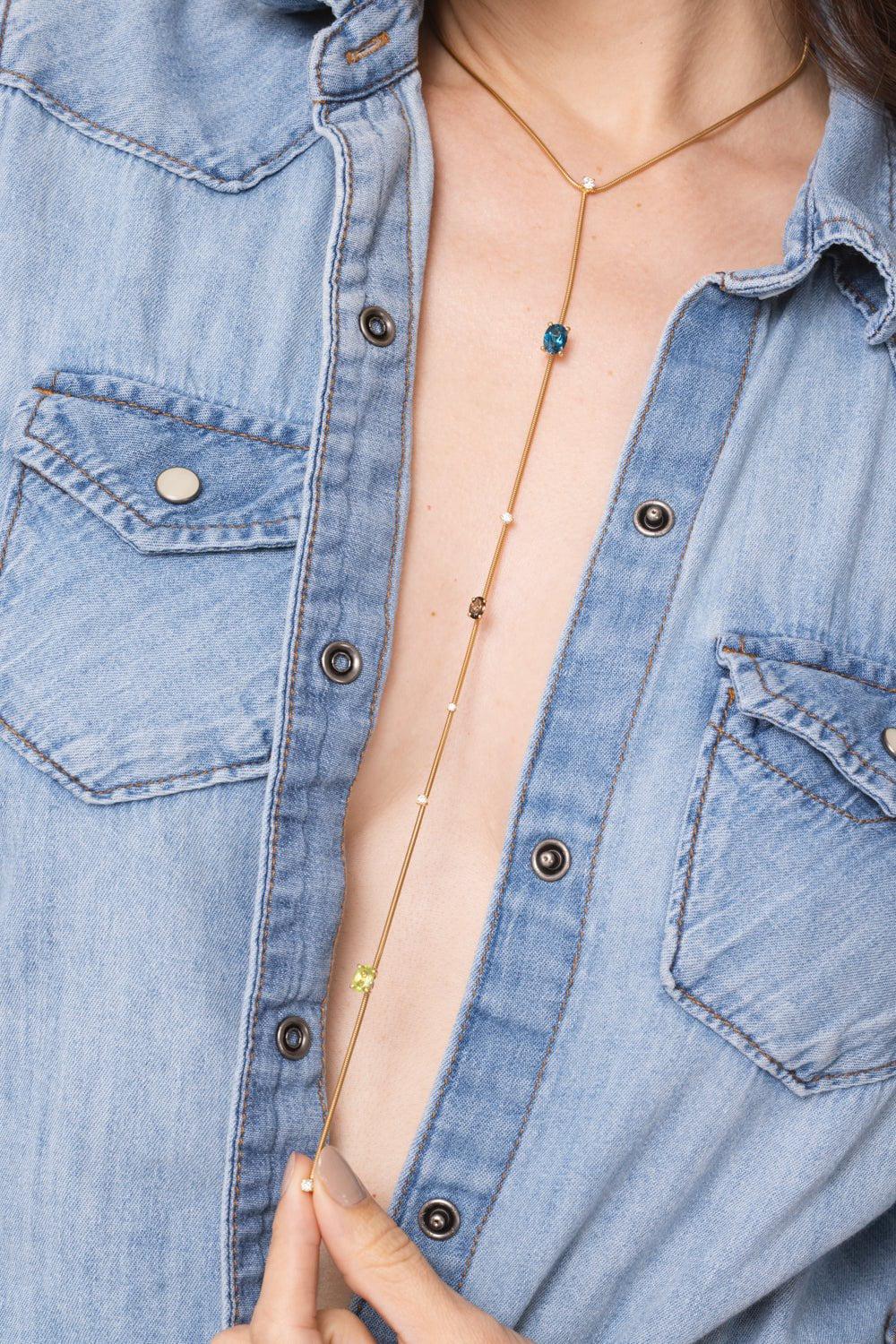 Rugiada Pietre Lariat Necklace - Image 2