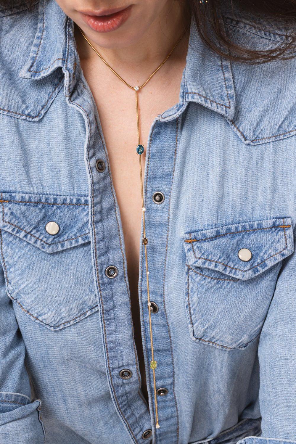 Rugiada Pietre Lariat Necklace - Image 3