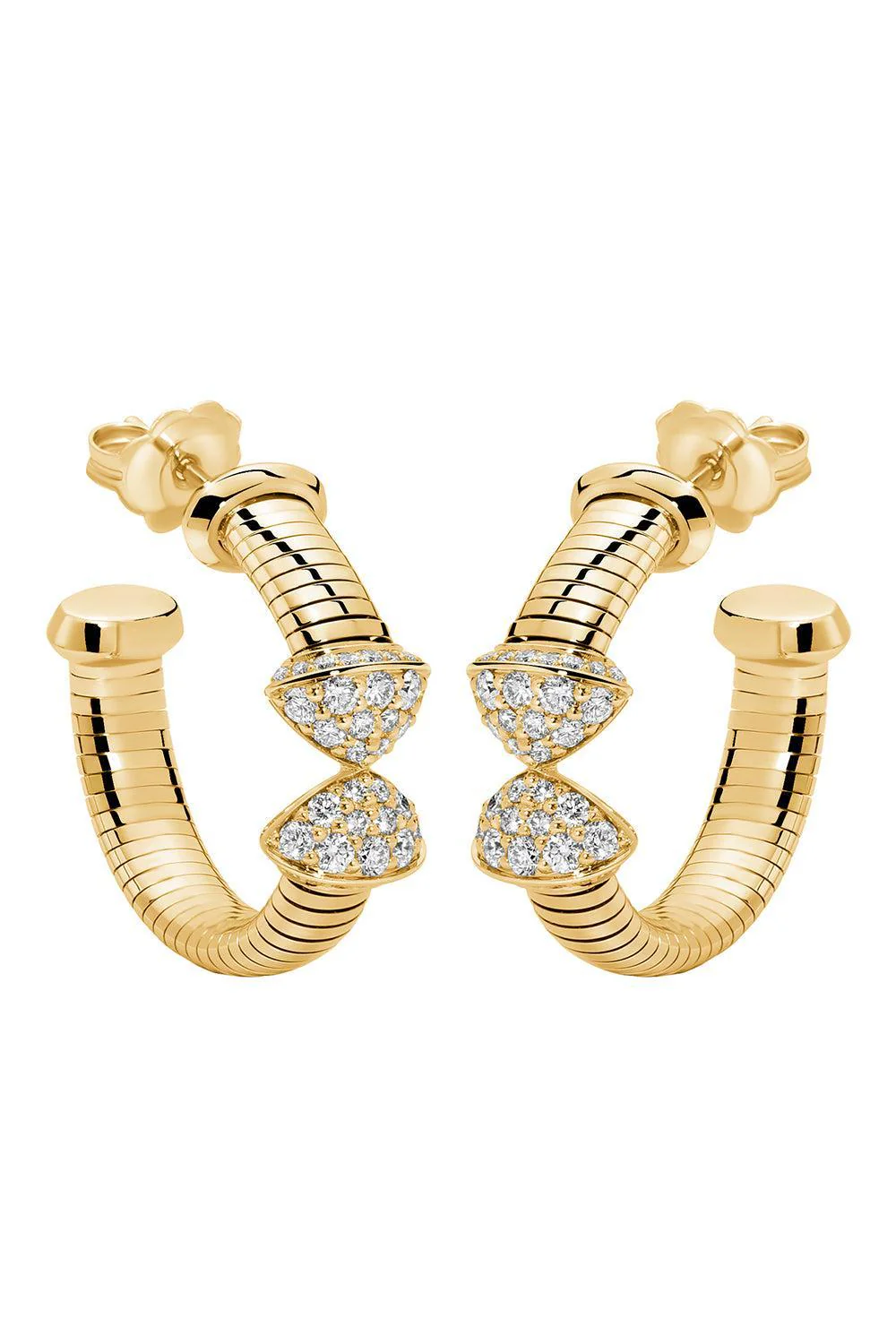 Rugiada Tubogas Diamond Hoop Earrings