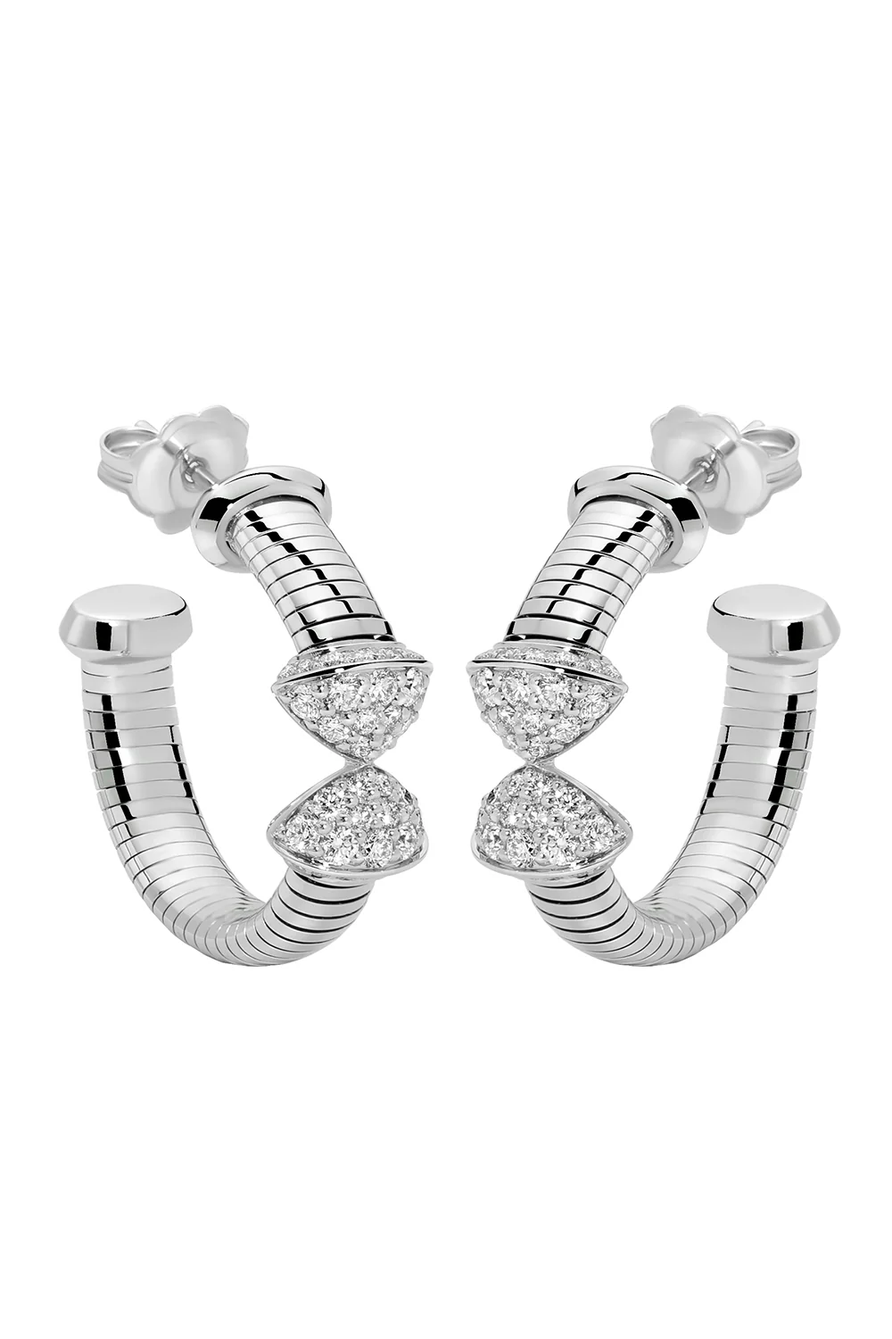 Rugiada Tubogas Diamond Hoop Earrings - Image 8