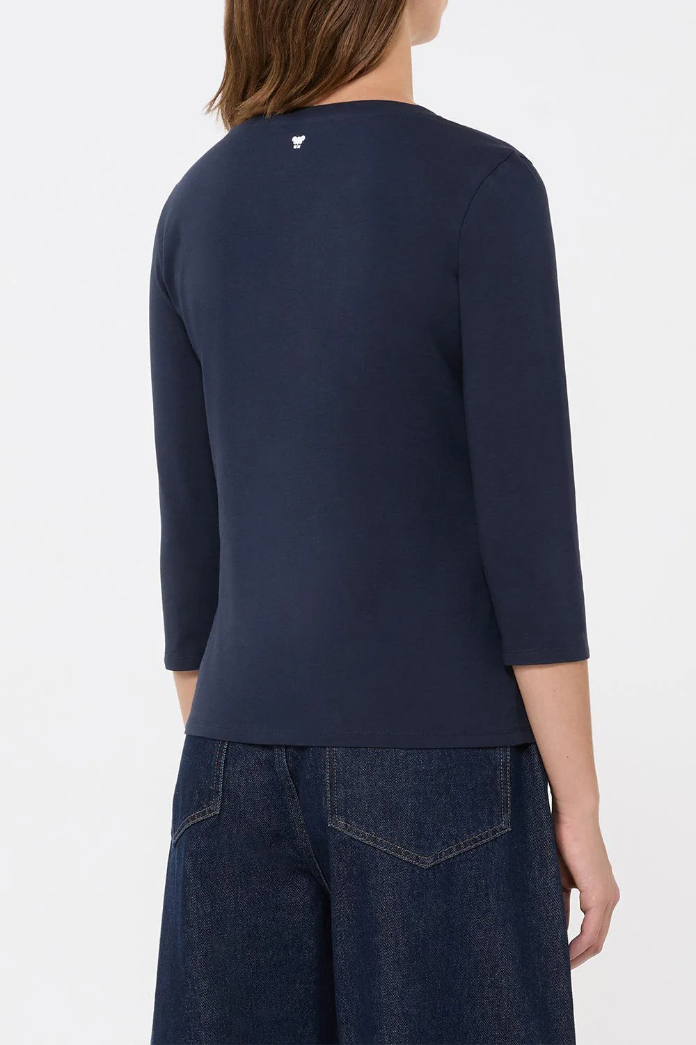 Three Quarter Sleeve Stretch Tee - Navy - Image 5