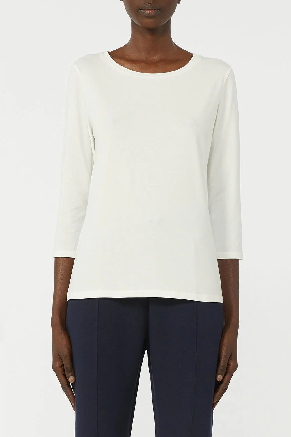 Three Quarter Sleeve Stretch Tee - White - Image 2