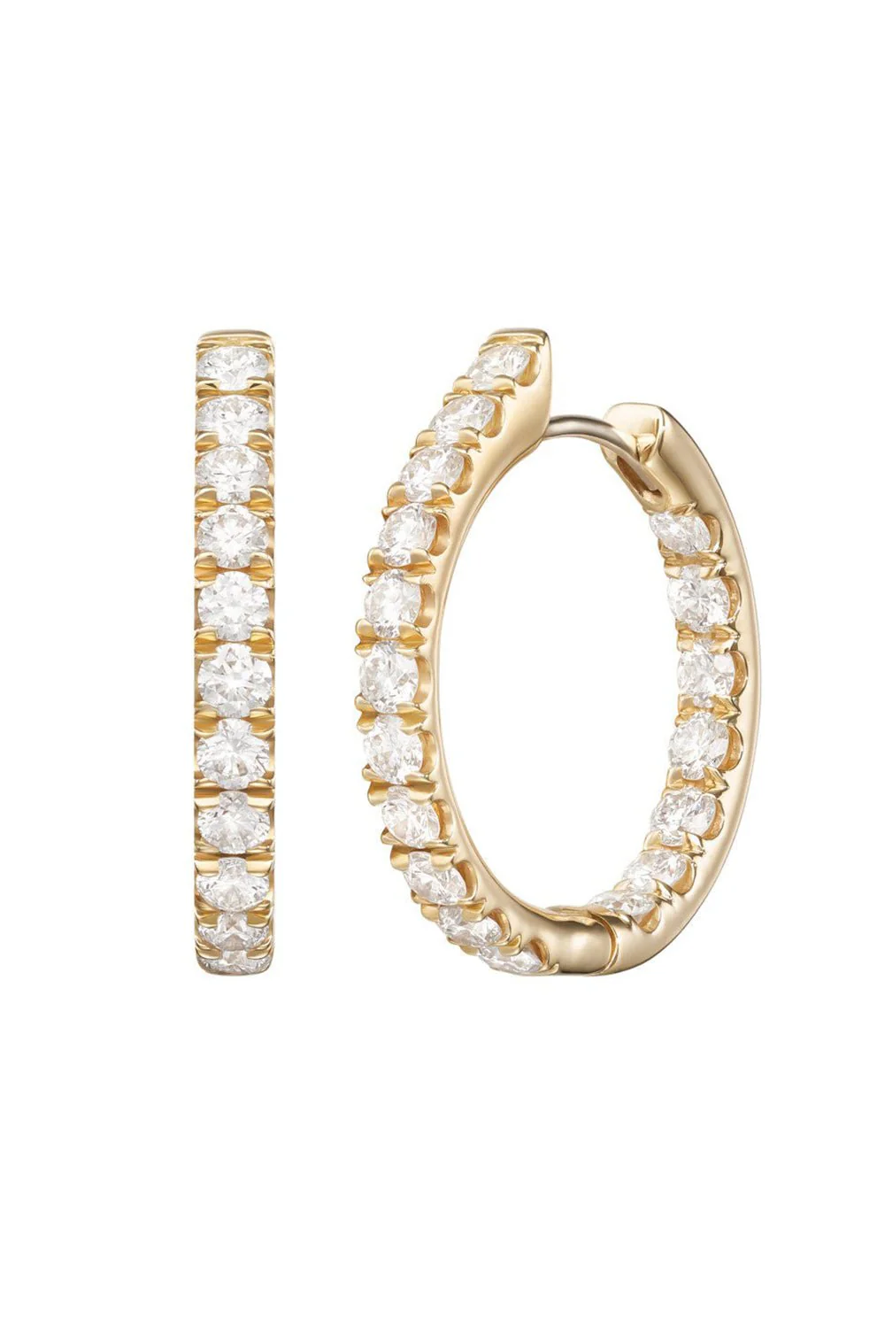 Medium Honey Diamond Hoop Earrings - Image 3