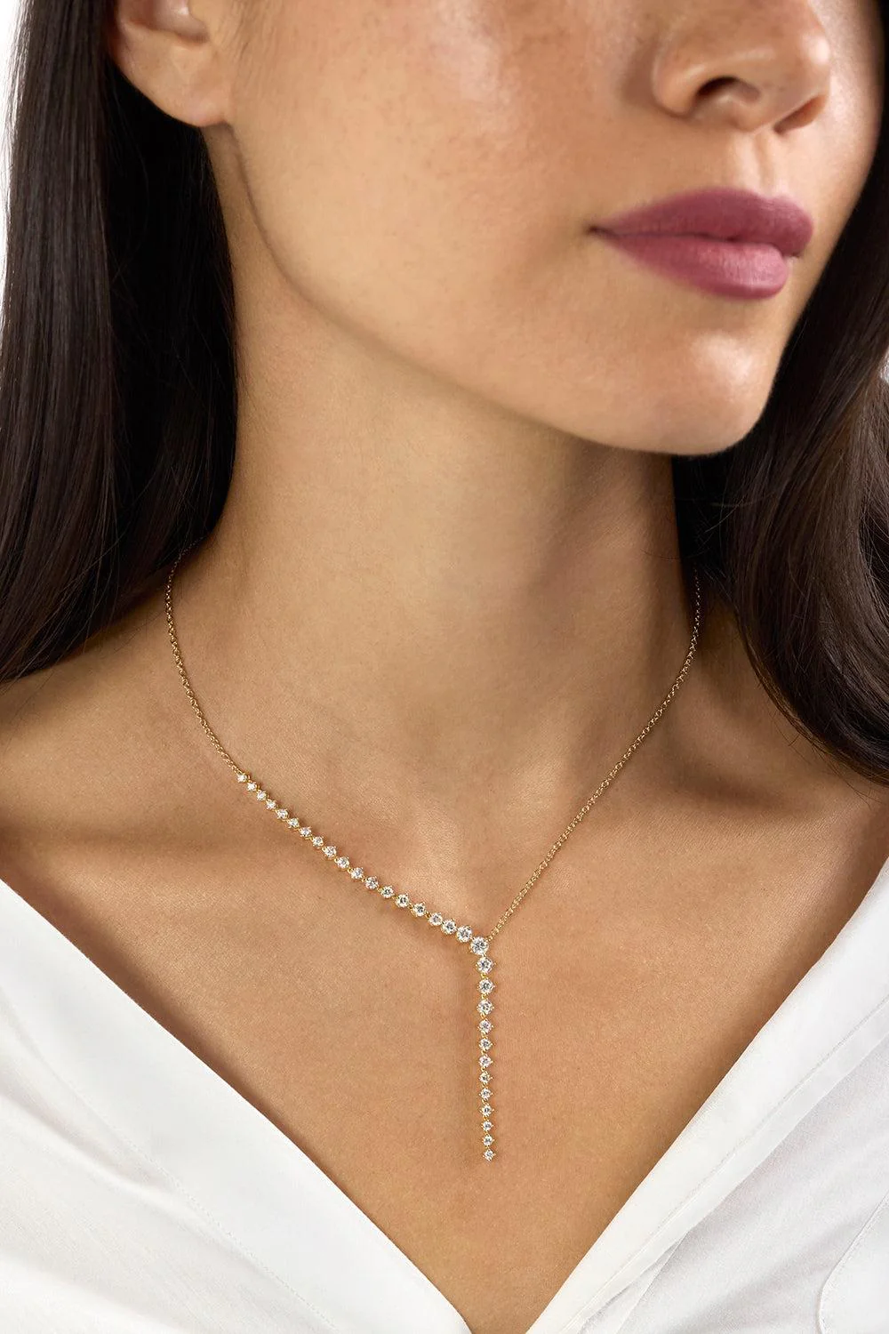 Aria Diamond Cascade Necklace - Image 2