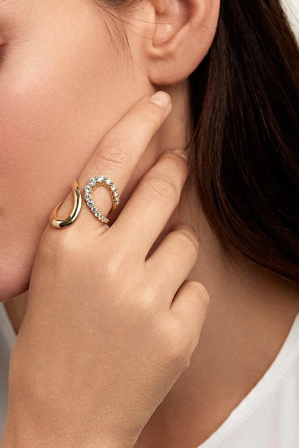 Aria Diamond Jane Ring - Yellow Gold - Image 2