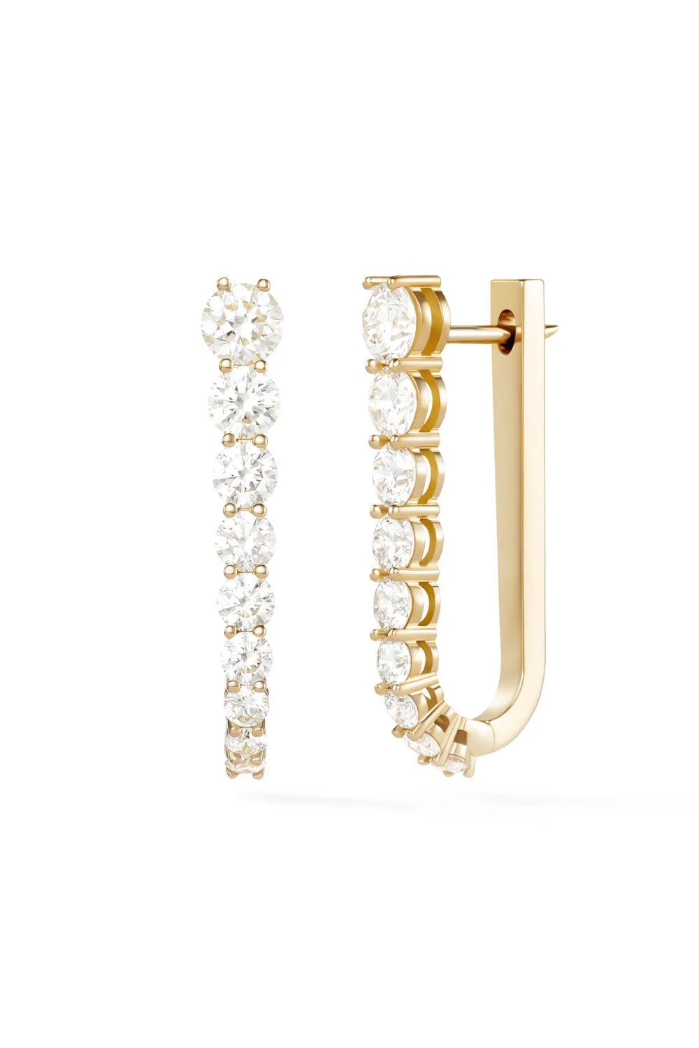 Aria U Hoop Full Diamond Earrings