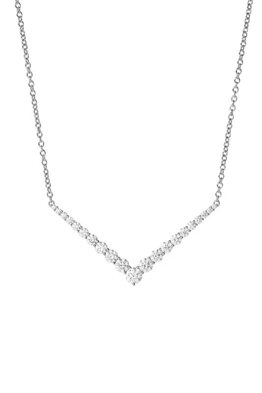 Aria V Necklace - White Gold