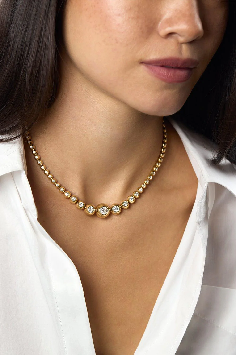 Audrey Diamond Graduated Necklace - Image 2