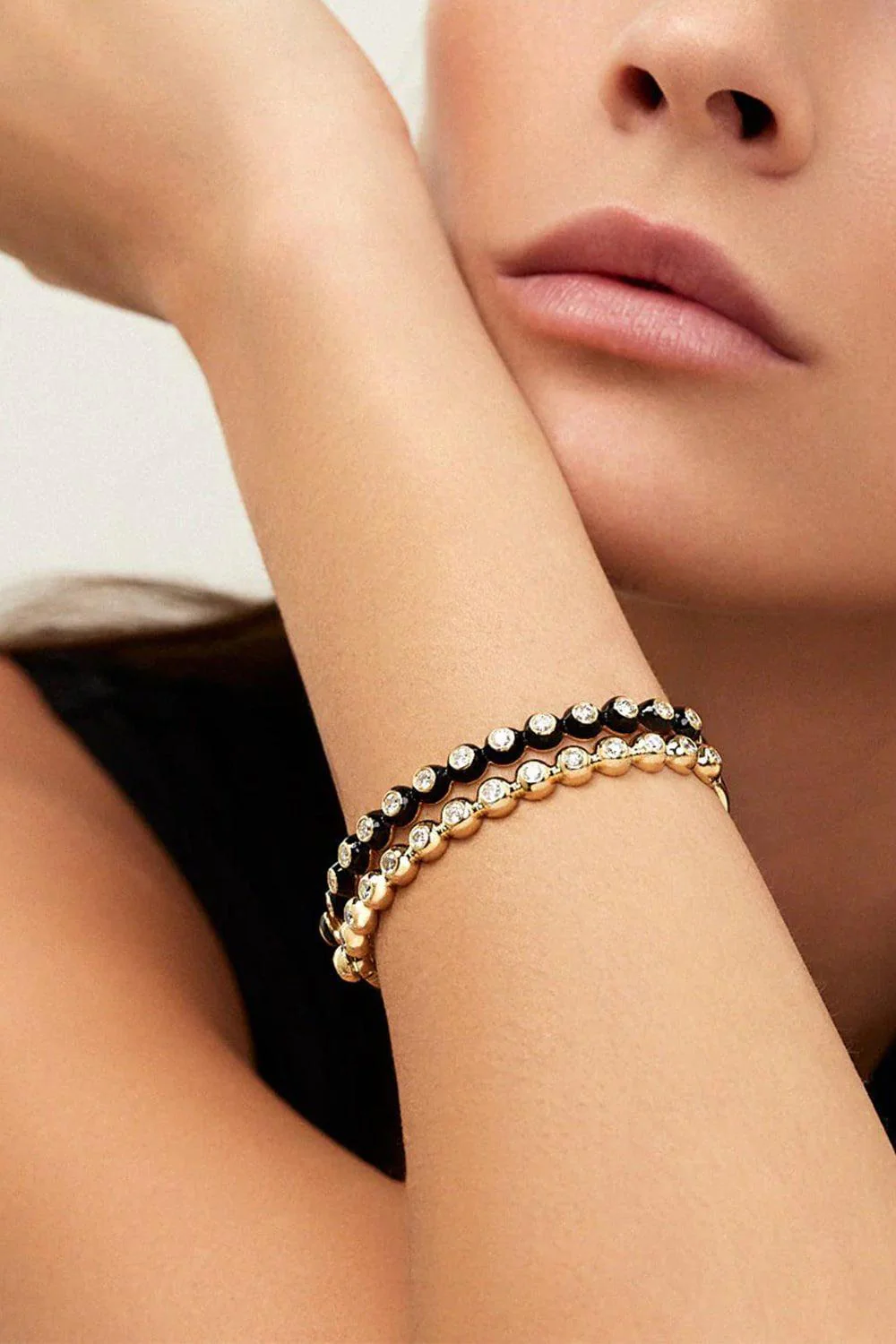 Audrey Diamond Hinged Bangle Bracelet - Image 2