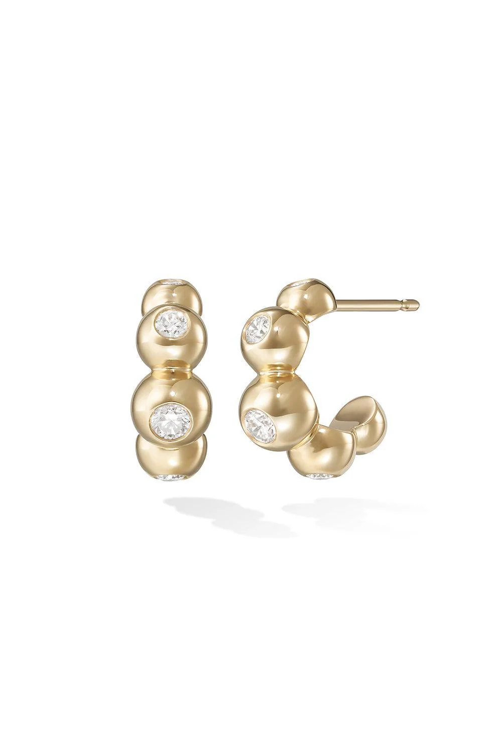 Audrey Diamond Huggie Hoop Earrings