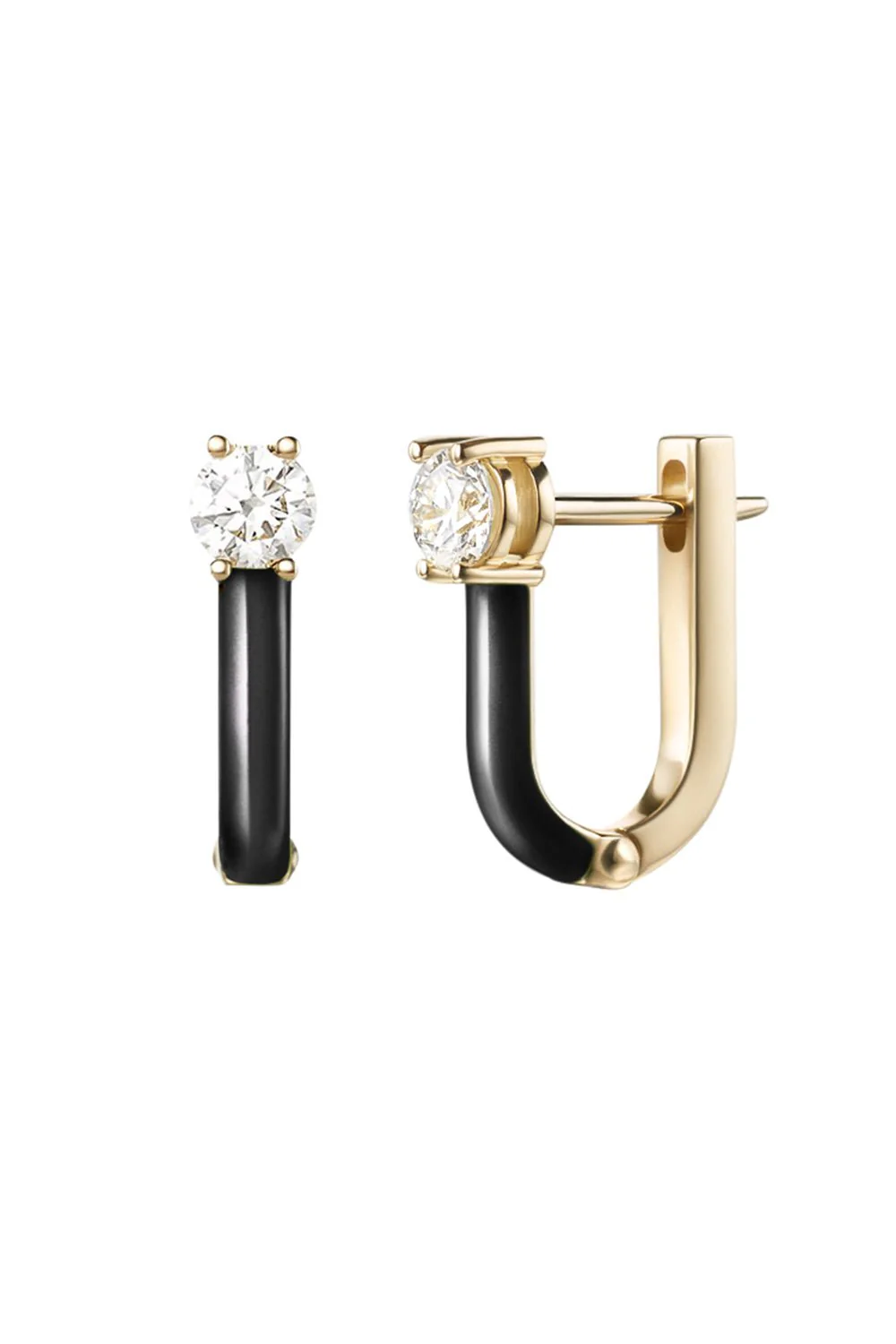 Black Aria U Huggie Hoop Earrings