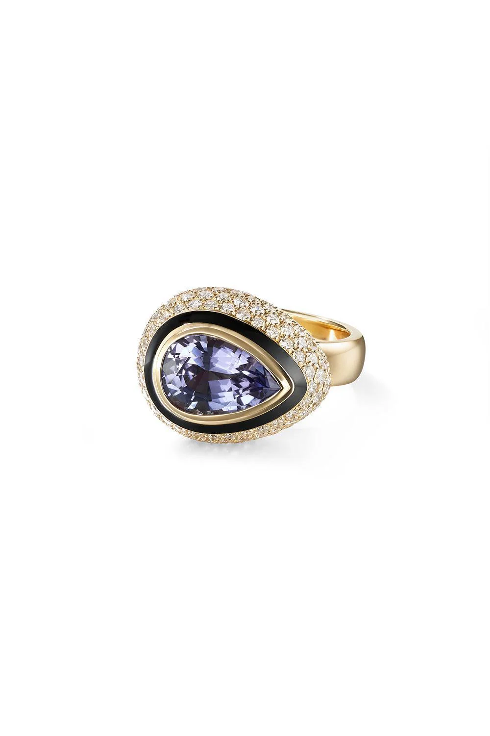 Black Lenox Tanzanite Diamond Bubble Ring