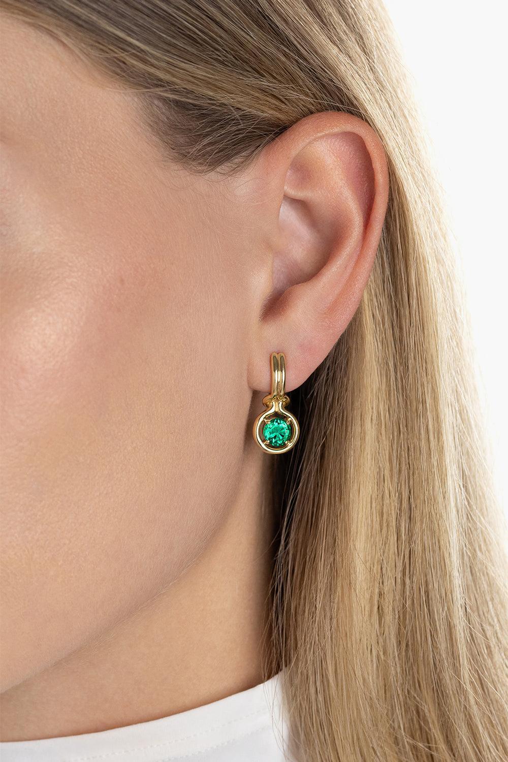 Emerald Rocky Earrings - Image 2
