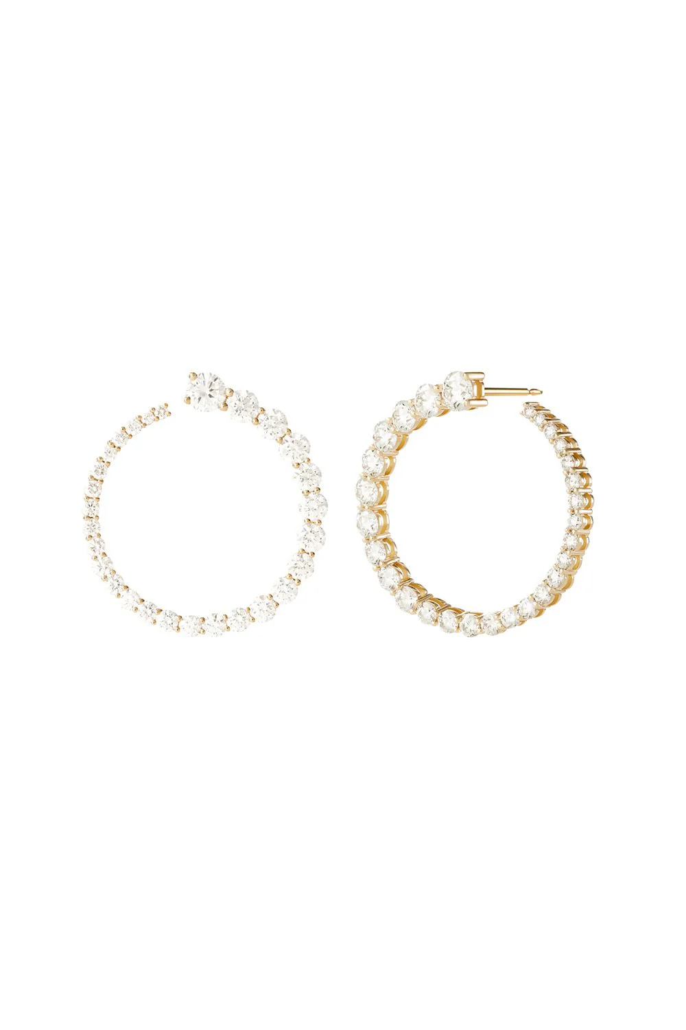 Large Aria Diamond Earwrap Earrings - Yellow Gold