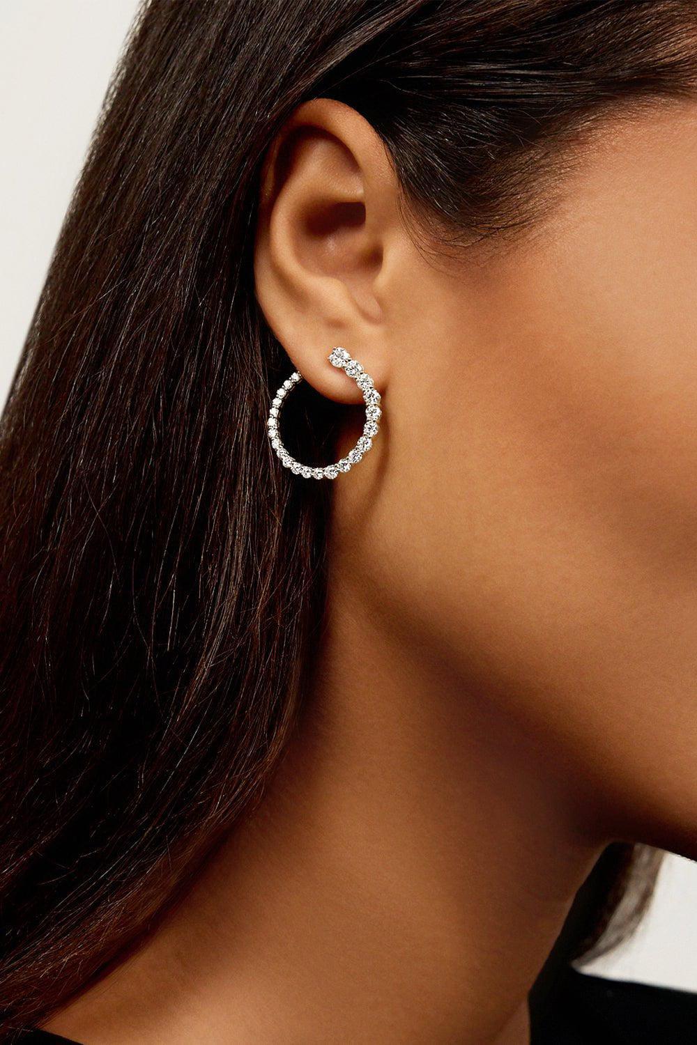 Large Aria Diamond Earwrap Earrings - Yellow Gold - Image 2