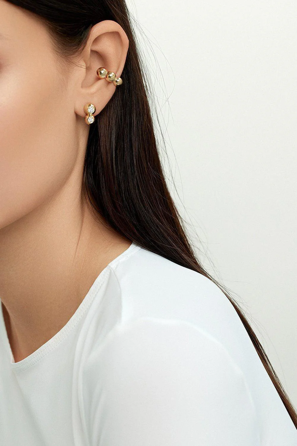 Large Audrey Double Stud Earrings - Image 2