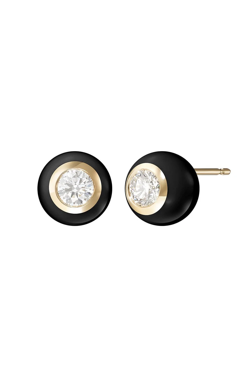 Large Black Audrey Stud Earrings