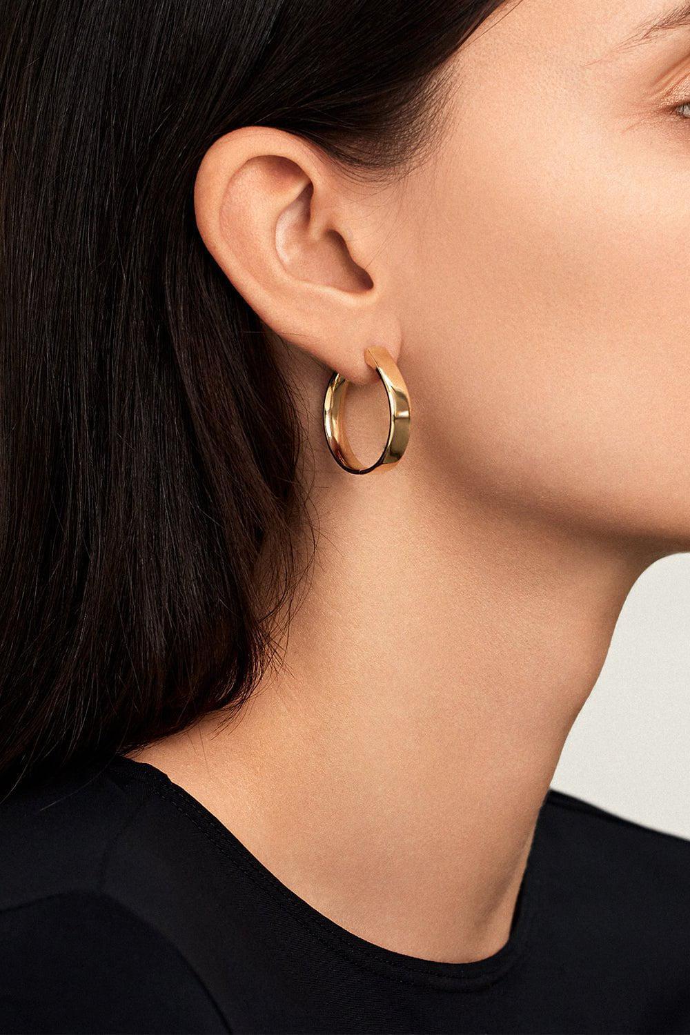Large Honey Hoop Earrings - Image 2