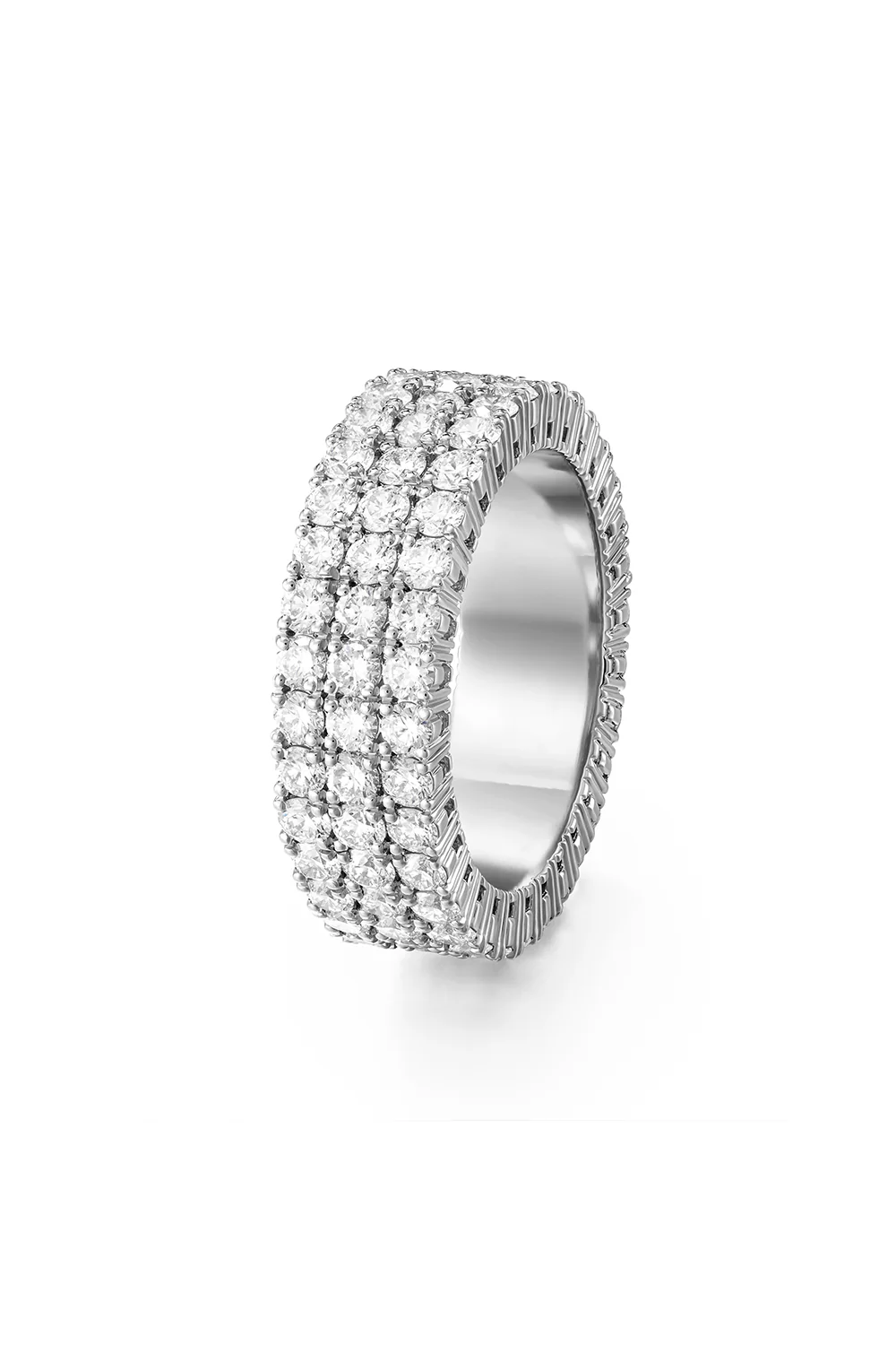 Lenox Diamond Triple Eternity Band - White Gold