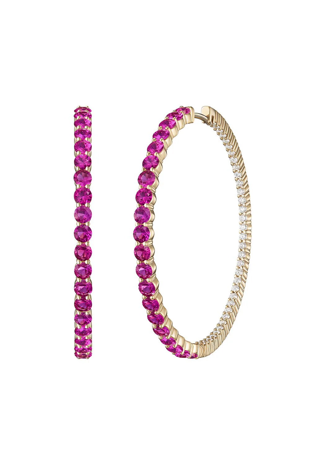 Lenox Pink Sapphire Hoop Earrings