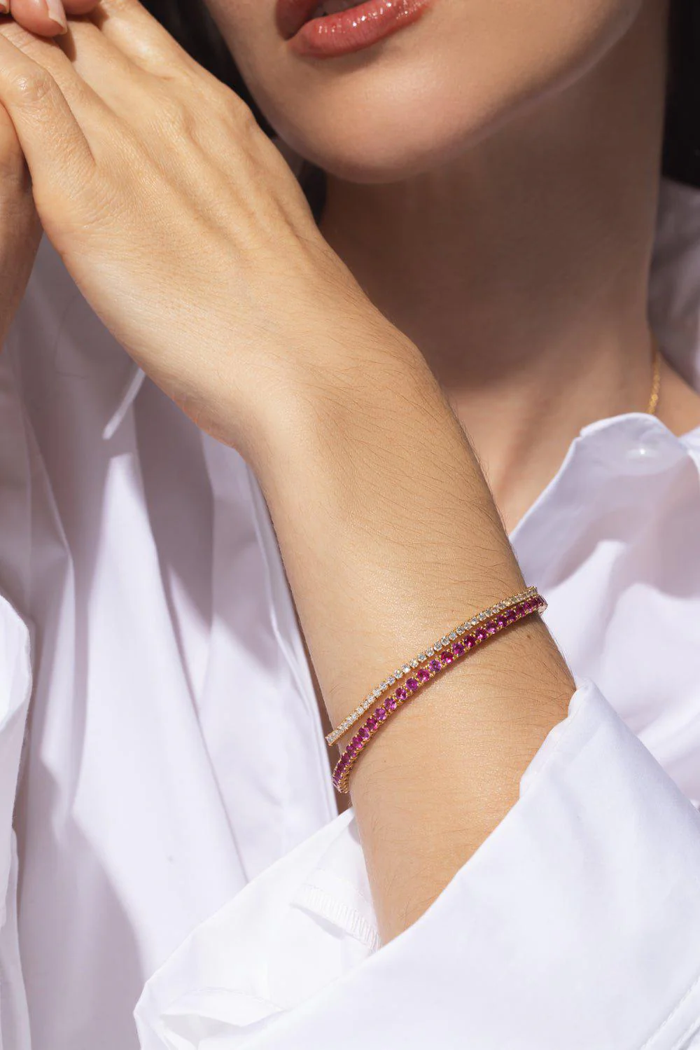 Lenox Pink Sapphire Tennis Bracelet - Image 3