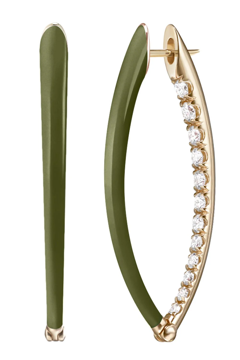 Medium Army Green Cristina Earrings