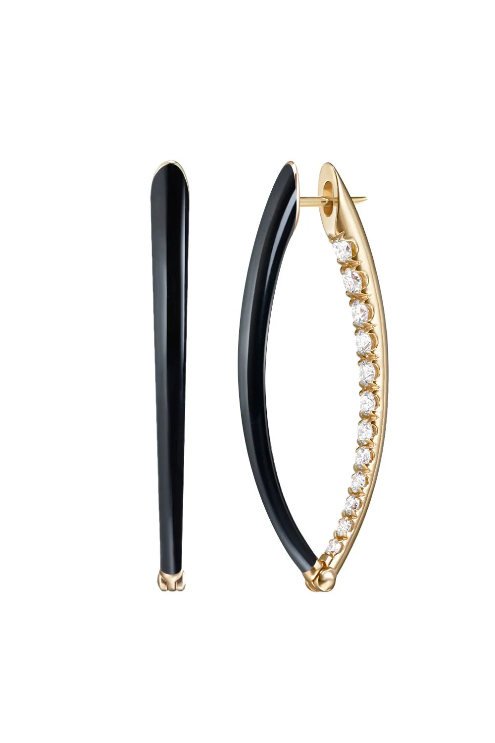 Medium Black Cristina Diamond Earrings