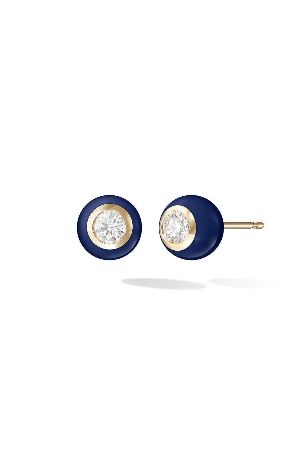 Medium Navy Audrey Diamond Stud Earrings