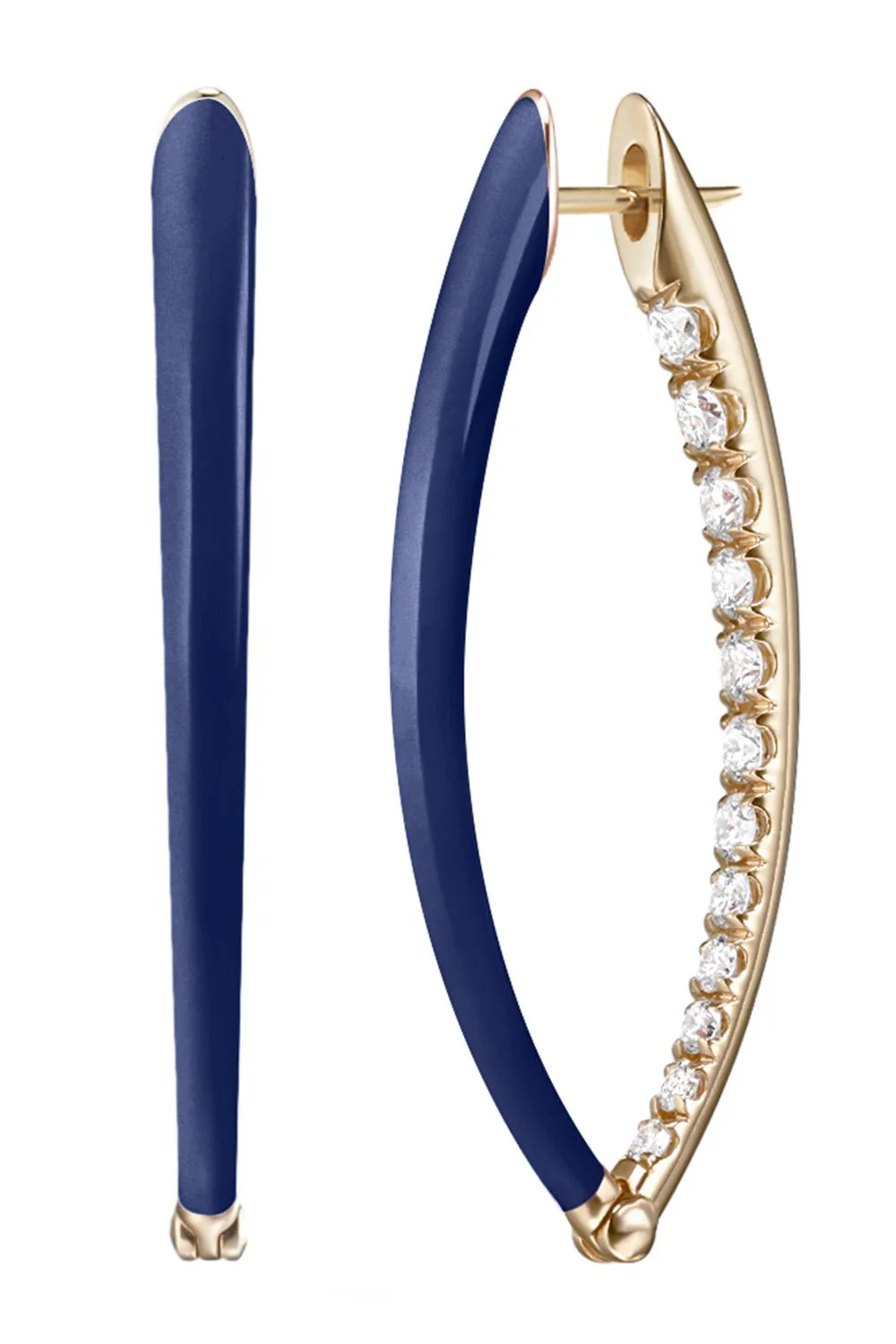 Medium Navy Cristina Diamond Earrings