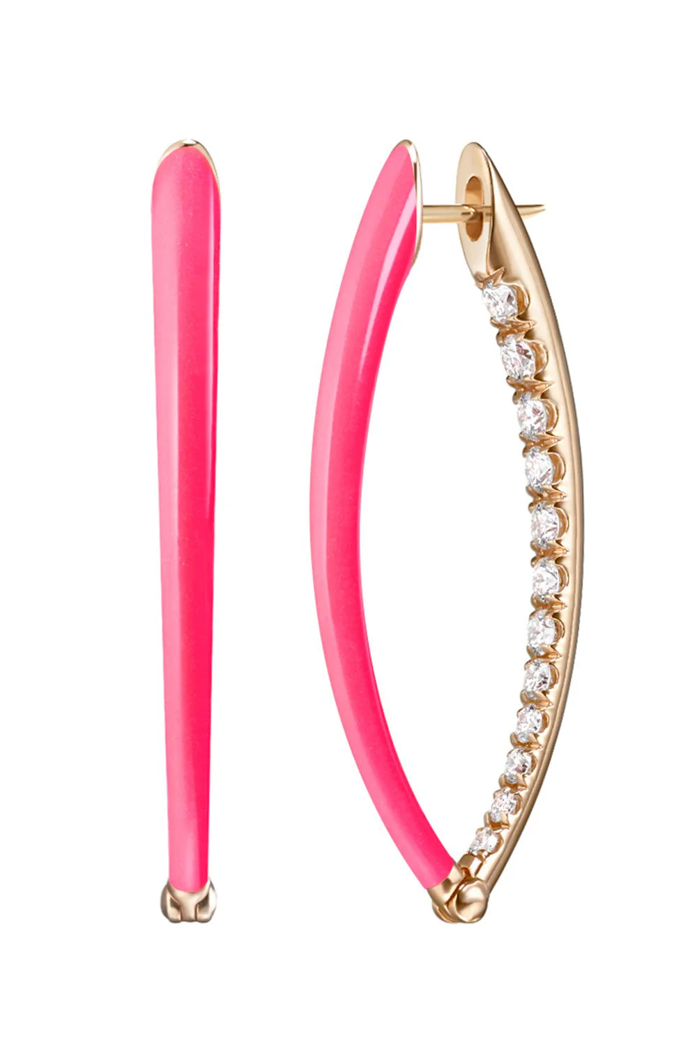 Medium Neon Pink Cristina Diamond Earrings